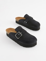 Black Forever Comfort Suede Chunky Footbed Clogs - Image 4 of 7