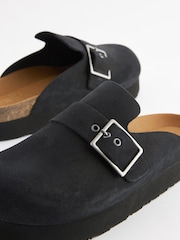 Black Forever Comfort Suede Chunky Footbed Clogs - Image 5 of 7