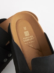 Black Forever Comfort Suede Chunky Footbed Clogs - Image 6 of 7