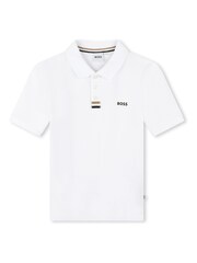 BOSS White Short Sleeved Logo Polo Shirt - Image 1 of 2