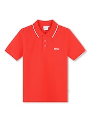 BOSS Red 100% Cotton Short Sleeved Logo Polo Shirt - Image 1 of 2