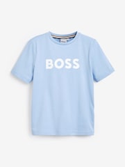BOSS Blue Short Sleeved Logo T-Shirt - Image 1 of 2