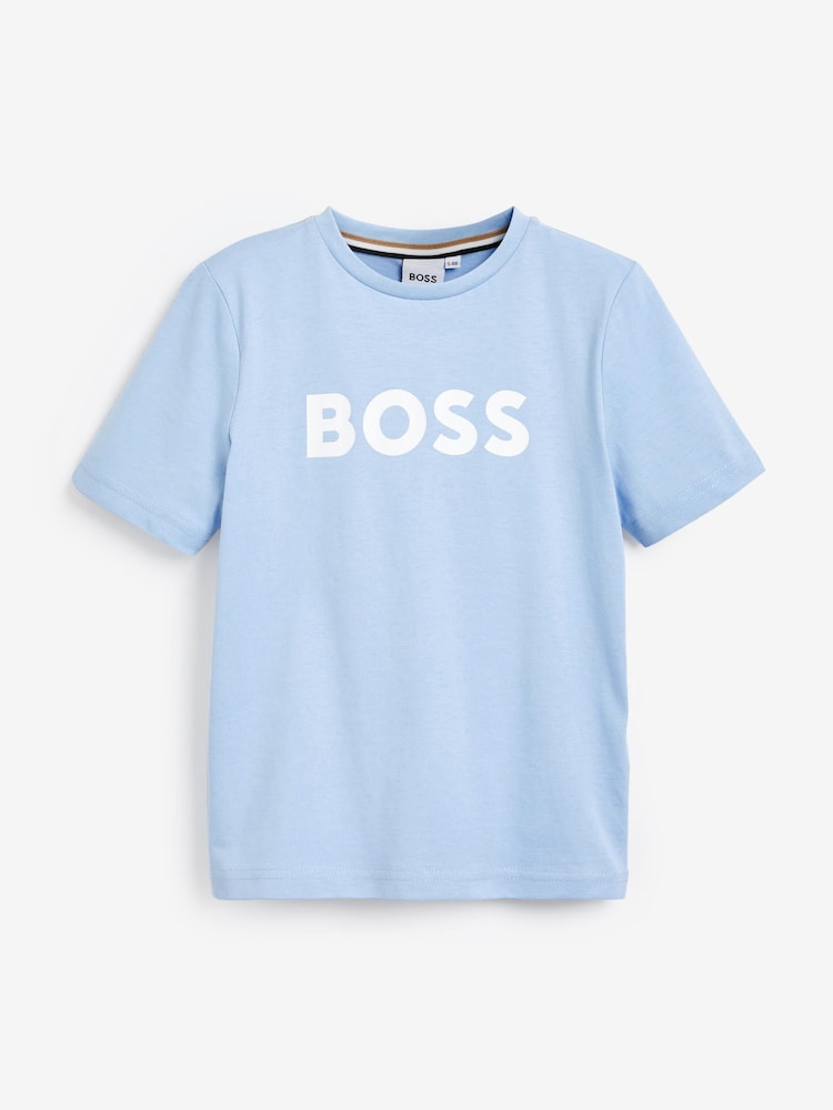 BOSS Blue Short Sleeved Logo T-Shirt - Image 1 of 2