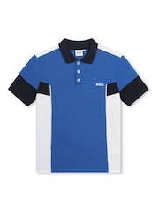 BOSS Blue Colourblock Polo And Shorts Set - Image 6 of 7
