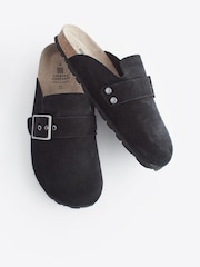 Negru - Saboți cu talpă confortabilă din piele întoarsă Forever Comfort® - Image 5 of 6