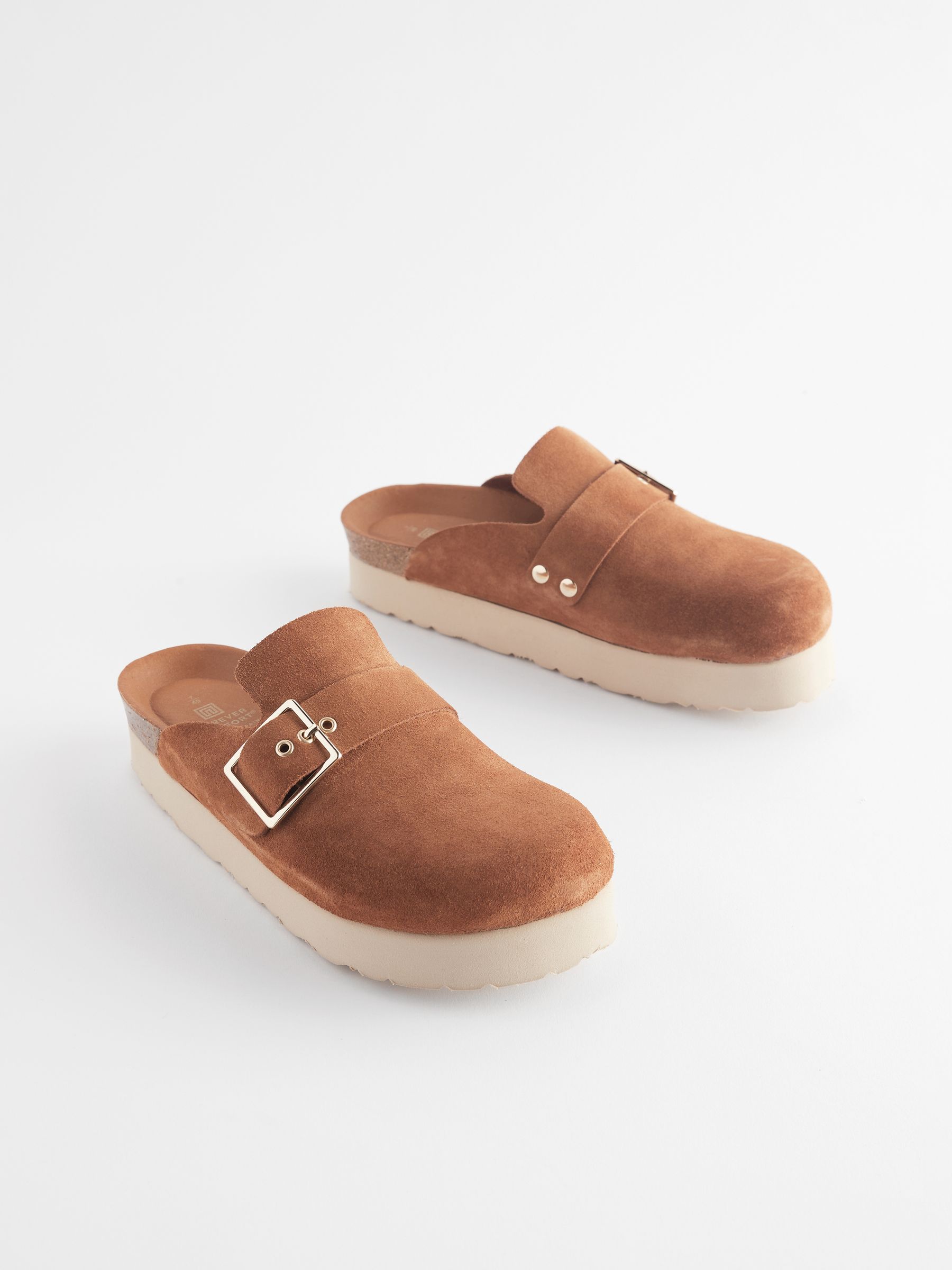 Tan suede clogs sales