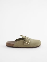 Khaki Green Forever Comfort® Suede Footbed Clogs - Image 4 of 8