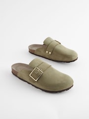 Khaki Green Forever Comfort® Suede Footbed Clogs - Image 5 of 8