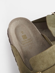 Khaki Green Forever Comfort® Suede Footbed Clogs - Image 6 of 8