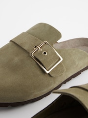 Khaki Green Forever Comfort® Suede Footbed Clogs - Image 7 of 8