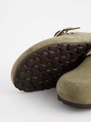 Khaki Green Forever Comfort® Suede Footbed Clogs - Image 8 of 8