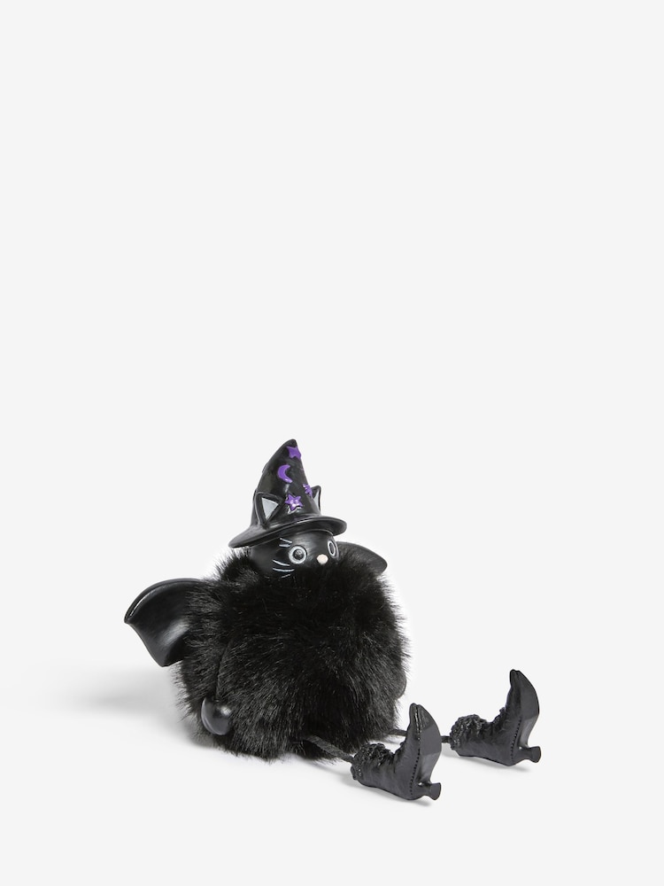 Black Halloween Fluffy Cat Ornament - Image 4 of 4 Black Halloween Fluffy Cat Ornament - Image 4 of 4
