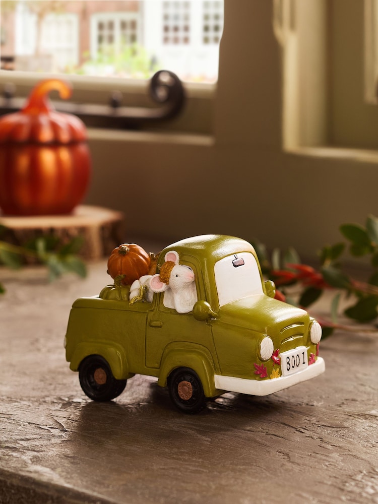 Green Autumn Pumpkin Truck Ornament - Image 1 of 5