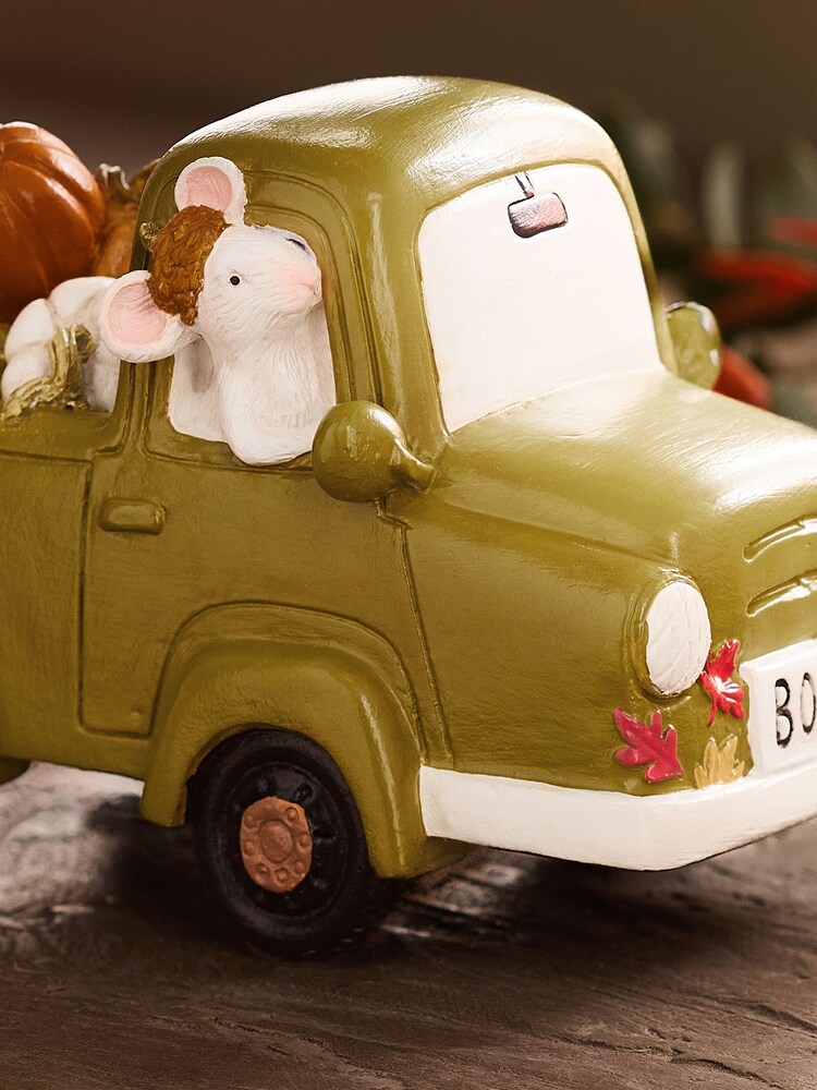Green Autumn Pumpkin Truck Ornament - Image 2 of 5