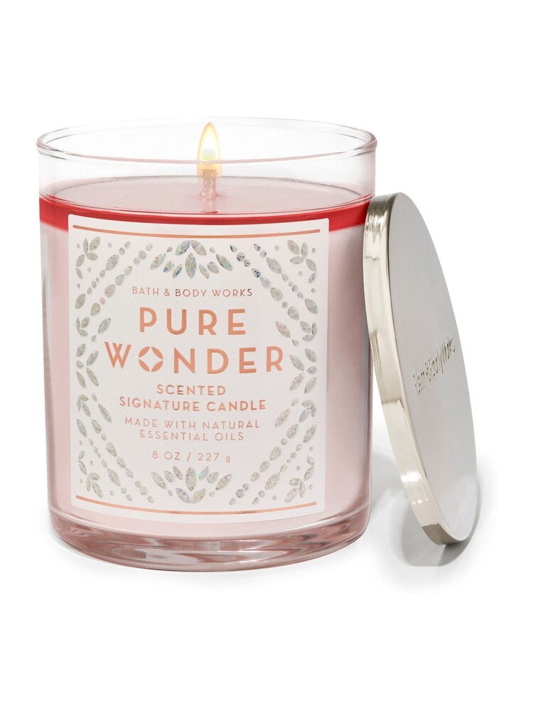 Bath & Body Works Pure Wonder Pure Wonder Signature Single Wick Candle 8 oz / 227 g - Image 1 of 1
