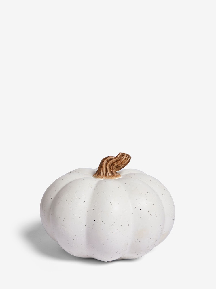 White Autumn Pumpkin Ornament - Image 2 of 4 White Autumn Pumpkin Ornament - Image 2 of 4