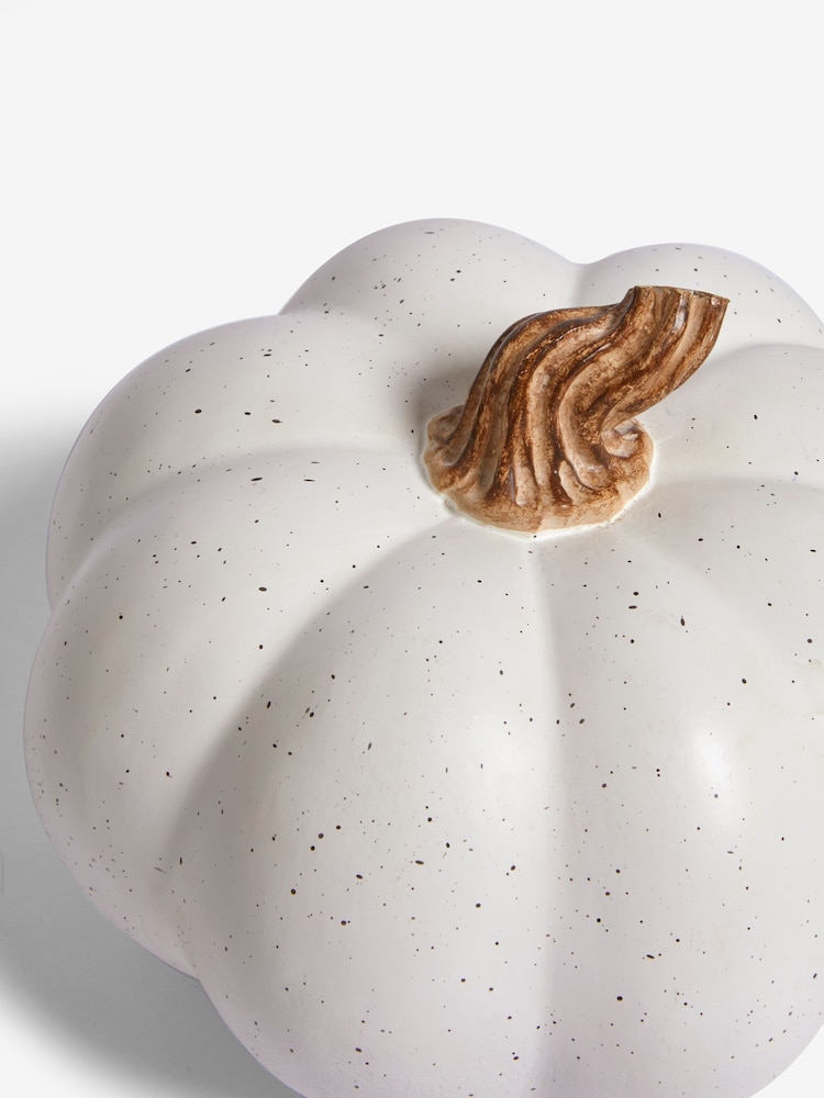 White Autumn Pumpkin Ornament - Image 4 of 4 White Autumn Pumpkin Ornament - Image 4 of 4