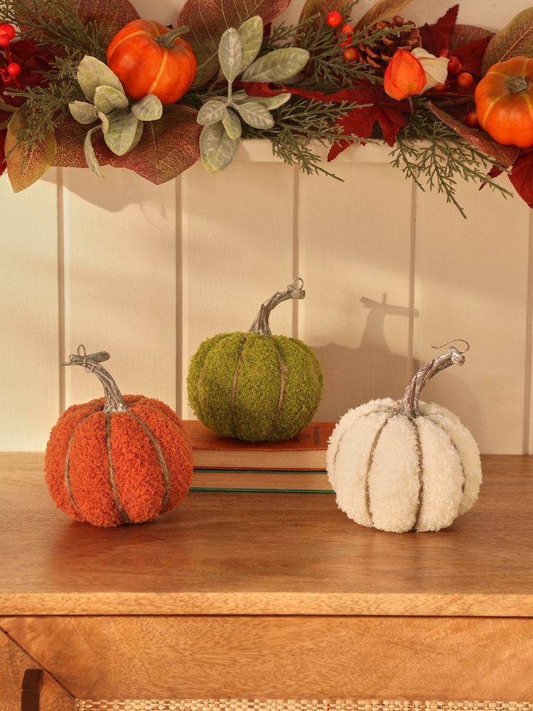 Set of 3 Multi Borg Pumpkin Ornaments - Image 1 of 5