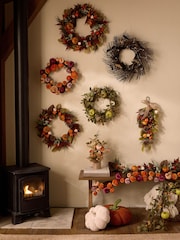 Black Halloween Lit Bat Large Wreath - Image 2 of 4