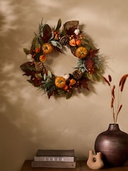 Standard Autumn Pumpkin Small Wreath - Image 1 of 4