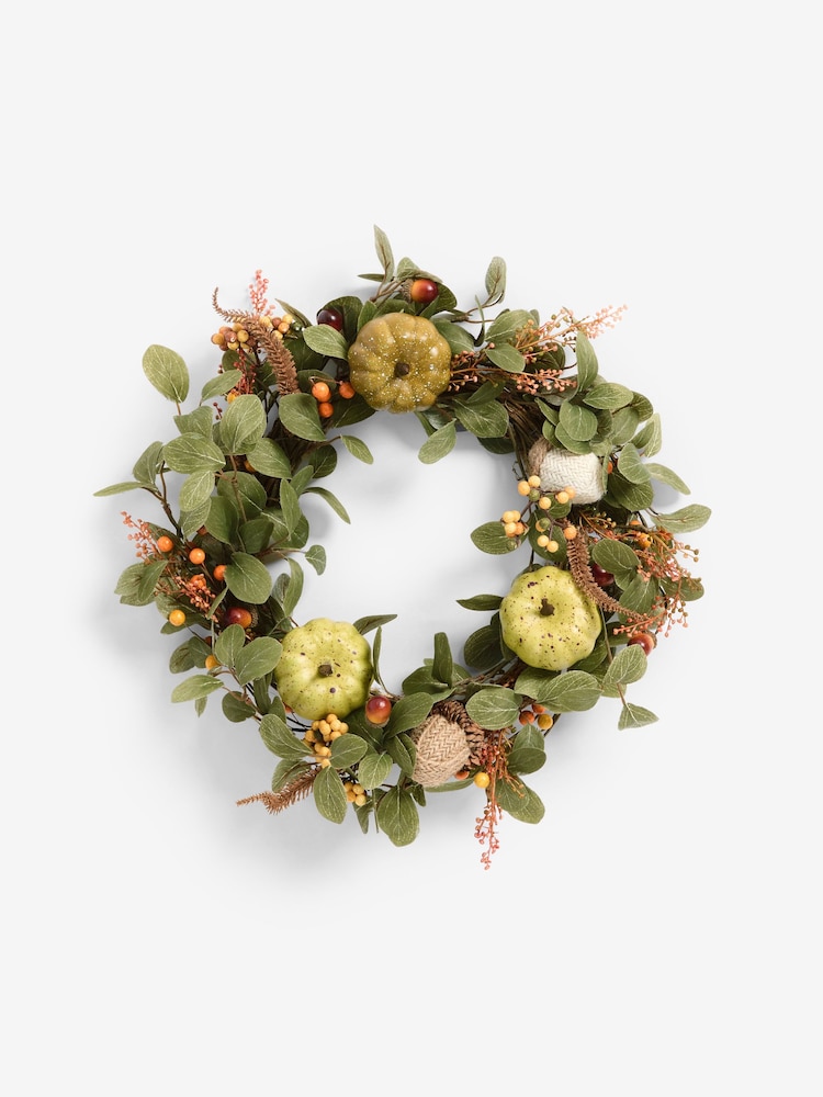 Green Autumn Equinox Pumpkin Wreath - Image 4 of 4 Green Autumn Equinox Pumpkin Wreath - Image 4 of 4