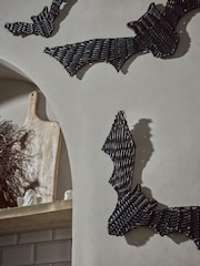 Black Woven Bats Hanging Decoration Set of 3 - Image 2 of 3