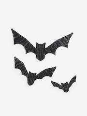 Black Woven Bats Hanging Decoration Set of 3 - Image 3 of 3