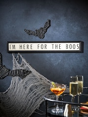 Black Halloween Here For The Boos Sign - Image 1 of 4