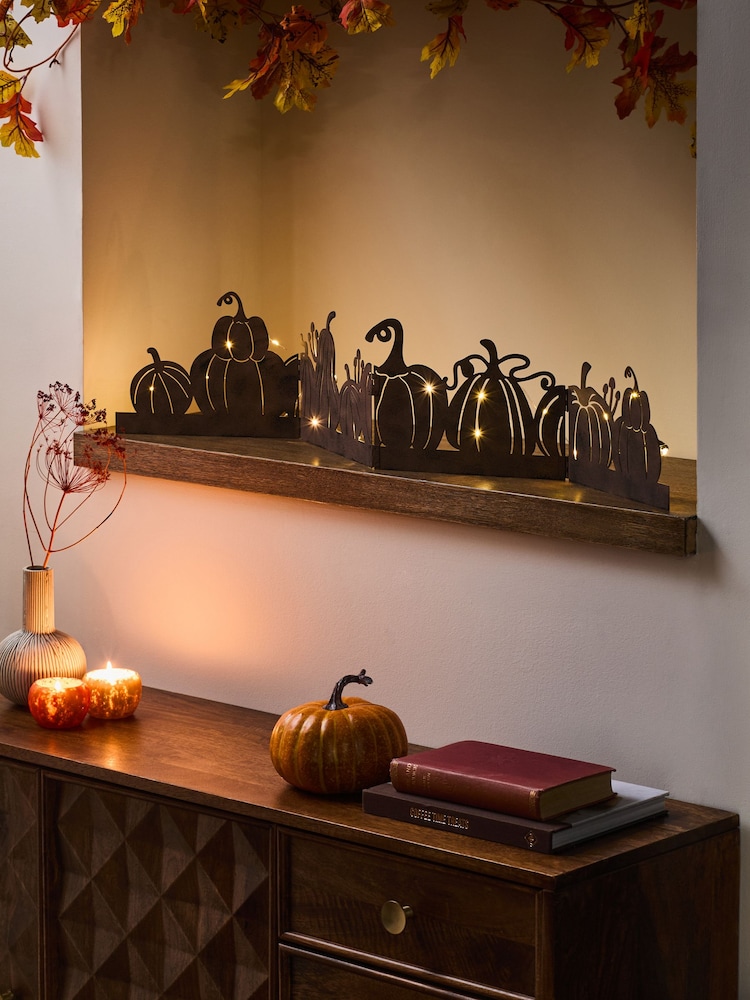 Brown Pumpkin Patch Lit Garland - Image 1 of 3