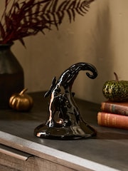 Black Halloween Witches Hat Tea Light Candle Holder - Image 1 of 3