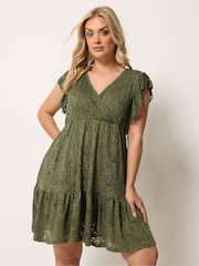 Verde - Yours Curve Wrap Pointelle Dress - Imagen 1 de 5
