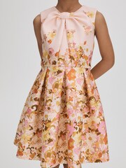 Reiss Multi Josephine 13-14 yrs Scuba Knot Fit-and-Flare Dress - Image 1 of 6
