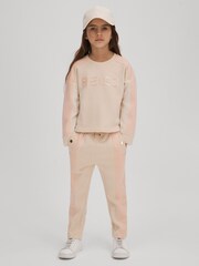 Reiss Pink Ivy 4-9 yrs Cotton Blend Tapered Joggers - Image 3 of 7