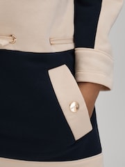 Reiss שמלת(שמלה) אלזה כותנה ג'רזי Blend צווארון עגול - תמונה 4 מתוך 6