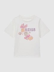 Reiss Ivory Misha 9-13 yrs Cotton Motif Crew-Neck T-Shirt - Image 2 of 6
