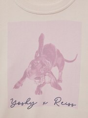 Reiss Pink Yoshy 4-9 yrs Cotton Print Crew Neck Jumper - Image 6 of 6