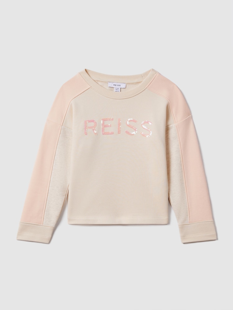 Sudadera de mezcla de algodón con lentejuelas Ivy de Reiss - Imagen 2 de 6