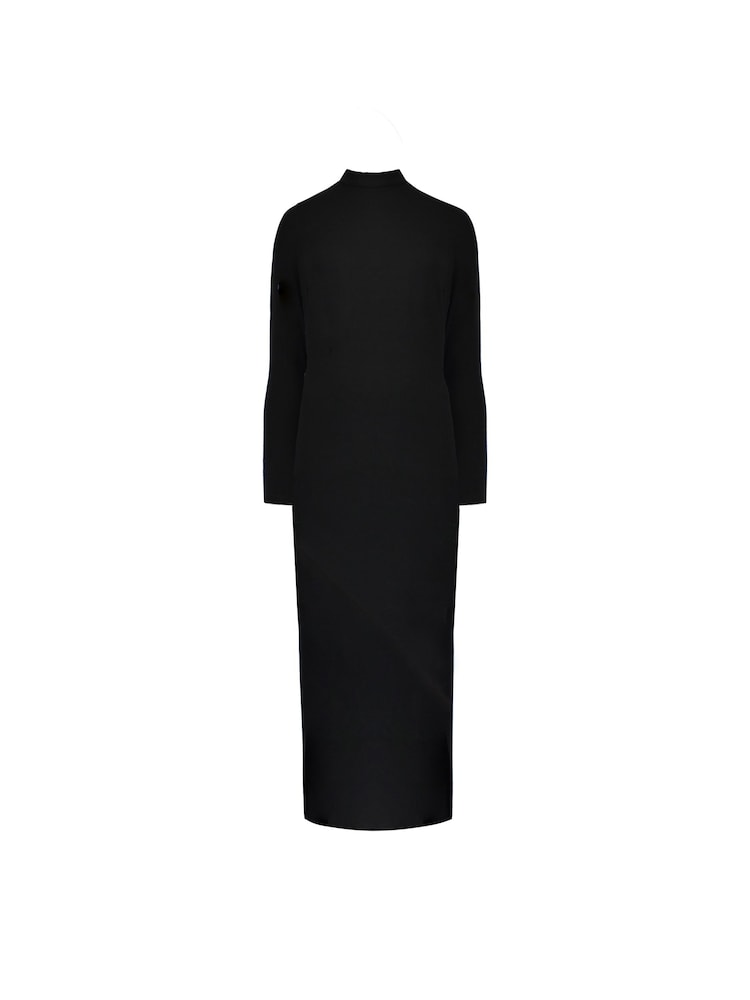 Ro&Zo High Neck Split Leg Jersey Black Dress - Image 4 of 4