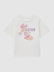 Reiss Ivory Misha 4-9 yrs Cotton Motif Crew-Neck T-Shirt - Image 2 of 6
