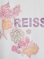 Reiss Ivory Misha 4-9 yrs Cotton Motif Crew-Neck T-Shirt - Image 6 of 6