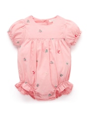 Purebaby Pink Embroidered Romper - Image 3 of 6