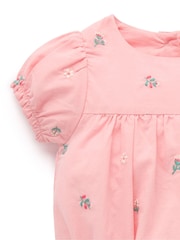 Purebaby Pink Embroidered Romper - Image 5 of 6