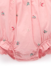 Purebaby Pink Embroidered Romper - Image 6 of 6