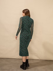 Ro&Zo Ditsy Print Mesh Dress - Image 2 of 5