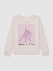 Suéter de algodón con cuello redondo y estampado de Yoshy de Reiss - Imagen 2 de 6