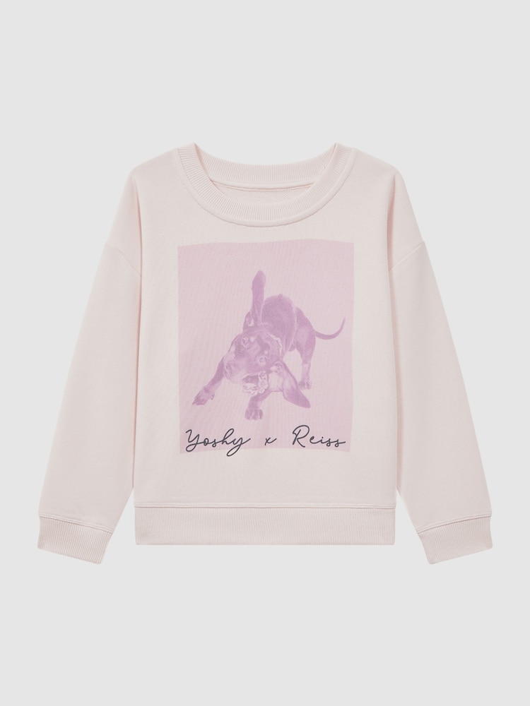 Suéter de algodón con cuello redondo y estampado de Yoshy de Reiss - Imagen 2 de 6