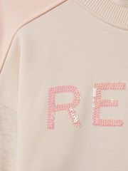 Reiss Pink Ivy 4-9 yrs Cotton Blend Sequin Sweatshirt - Image 6 of 6
