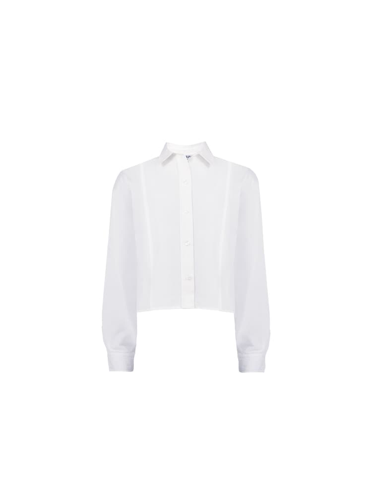 Ro&Zo White Cropped Cotton Shirt - Image 4 of 4 Ro&Zo White Cropped Cotton Shirt - Image 4 of 4