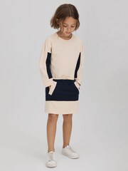 Reiss Ivory Elsa 4-9 yrs Cotton Jersey Blend Crew Neck Dress - Image 3 of 6
