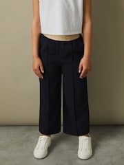 Reiss Navy Ayana Junior Elasticated Wide Leg Trousers - Image 3 of 5
